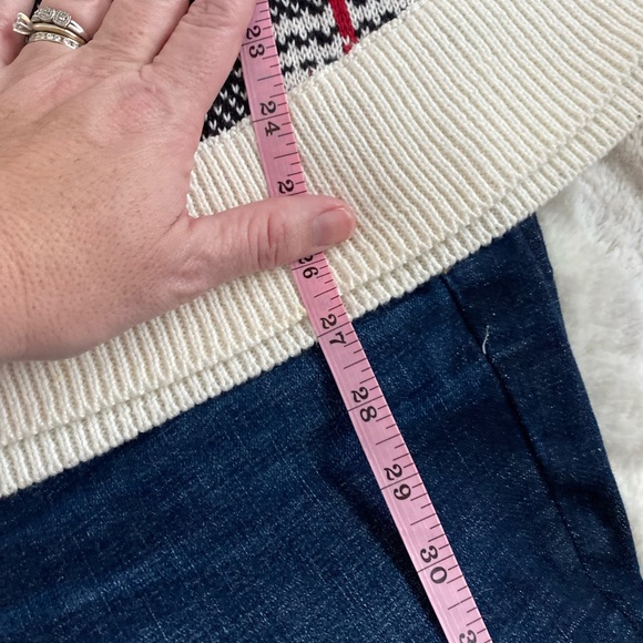 Talbots pancho sweater. Cream black and red plaid. Great condition. Womens s/m - Picture 5 of 5